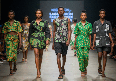 Models showcasing designs by top Nigerian designers at Lagos Fashion Week 2025 runway.
