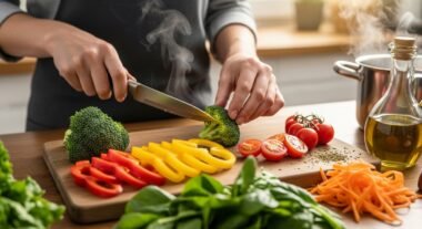 Steaming fresh spinach and kale to preserve nutrients