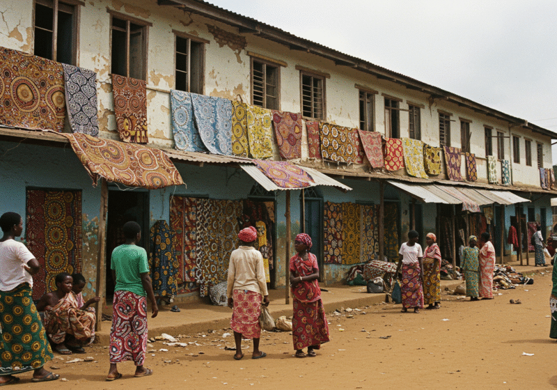Artisan weaving cotton fabric on a traditional loom along the East African coast, symbolizing the region’s historic textile industry
