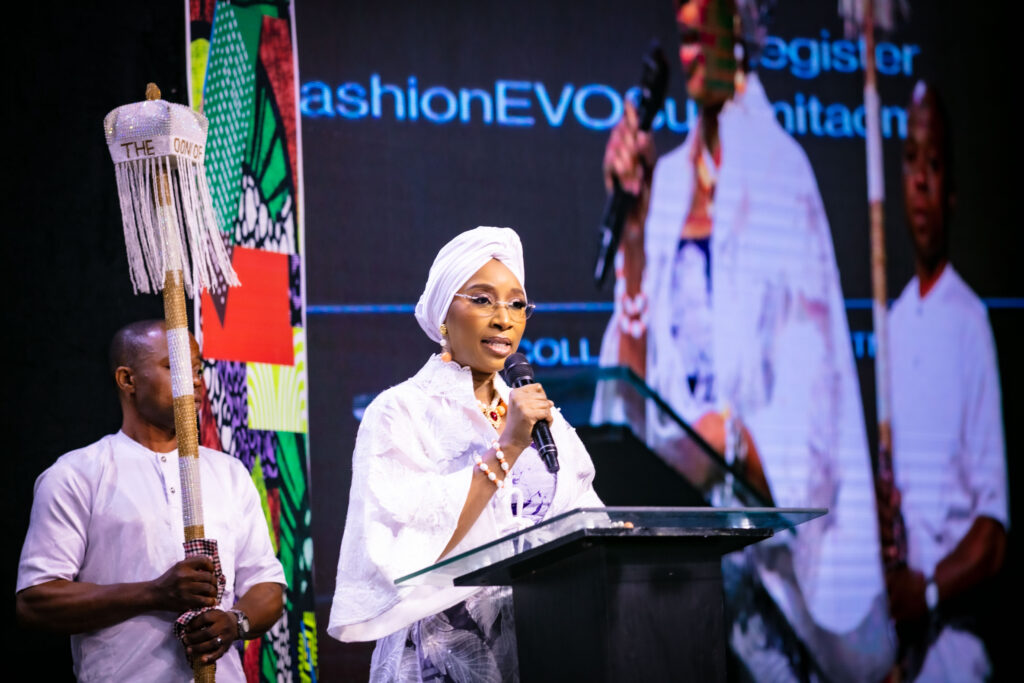 Queen Ronke Ademiluyi-Ogunwusi delivering keynote on craftsmanship and innovation
