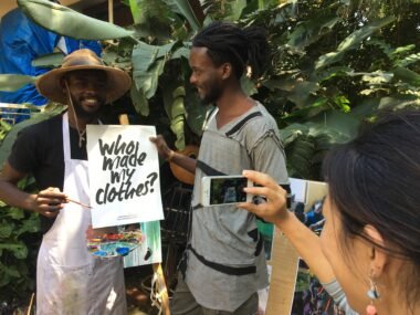 Designers and performers at Kwetu Kwanza 2025 festival celebrating regenerative fashion and sustainability at Kalagala Falls, Uganda