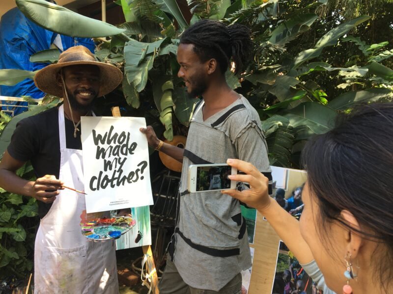 Designers and performers at Kwetu Kwanza 2025 festival celebrating regenerative fashion and sustainability at Kalagala Falls, Uganda