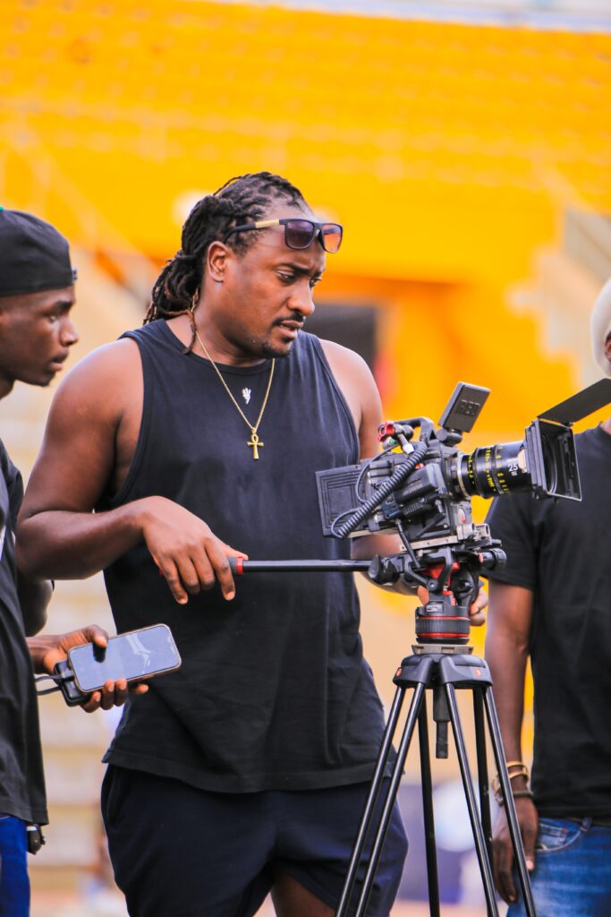 Sasha Vybz Ugandan music video director on set