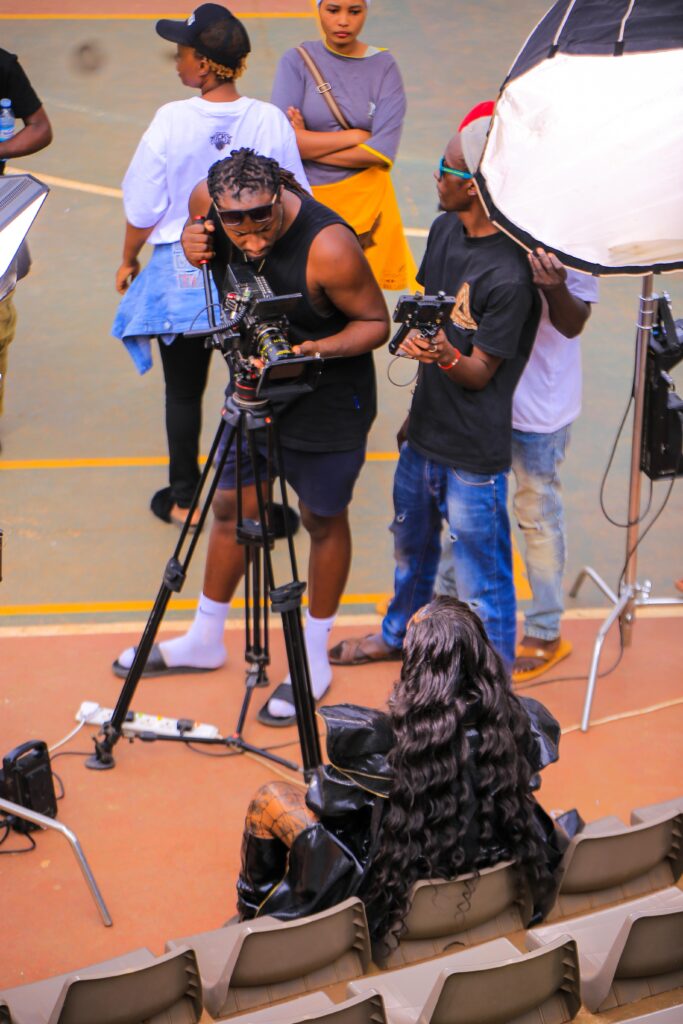 Sasha Vybz Ugandan music video director on set
