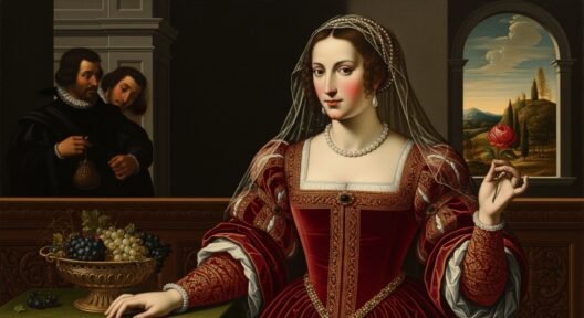 Renaissance painting of a woman representing the male gaze and patronage system that first codified Western female beauty standards