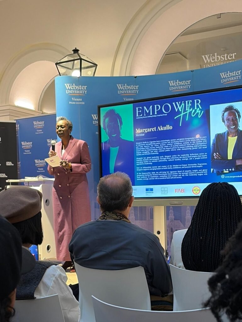 Portrait of Margaret Akullo, who discusses Africa's young population, leadership, innovation, and the continent's future