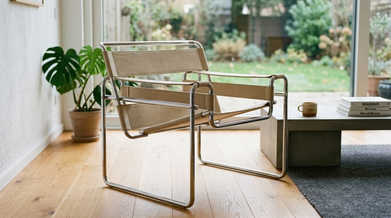 Marcel Breuer Wassily Chair in tubular steel and canvas