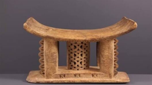Design classic — Asante stool carved from a single block of wood representing the soul of its owner in Akan culture with no credited maker